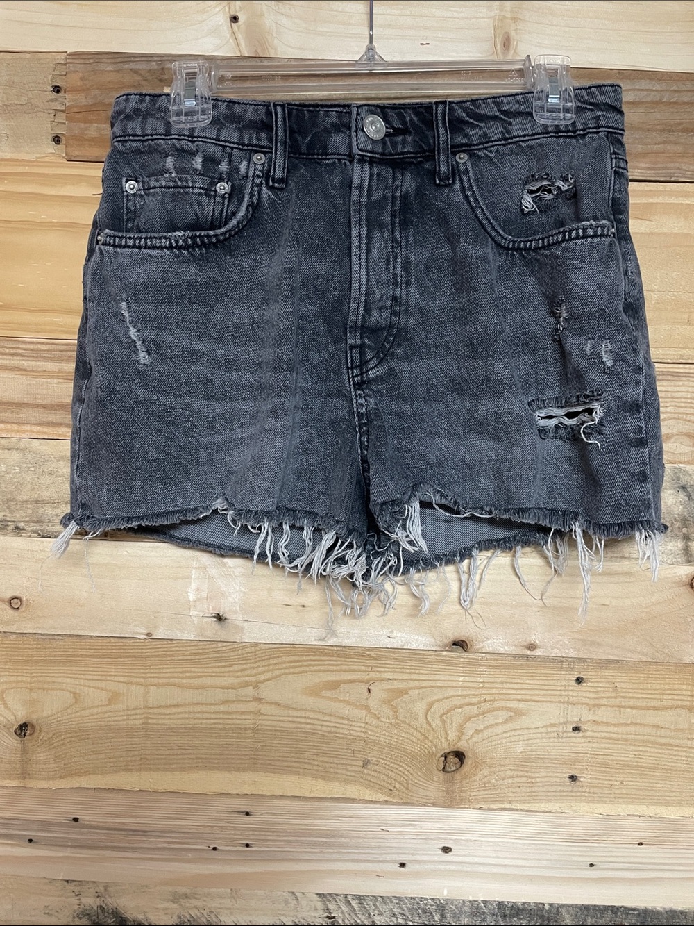 BDG size 30  Summer Cutoff High-rise Distress Fade Black Denim 2.5” Inseam Short